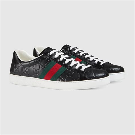 ace sneaker aus gucci signature|Gucci ace sneakers men's.